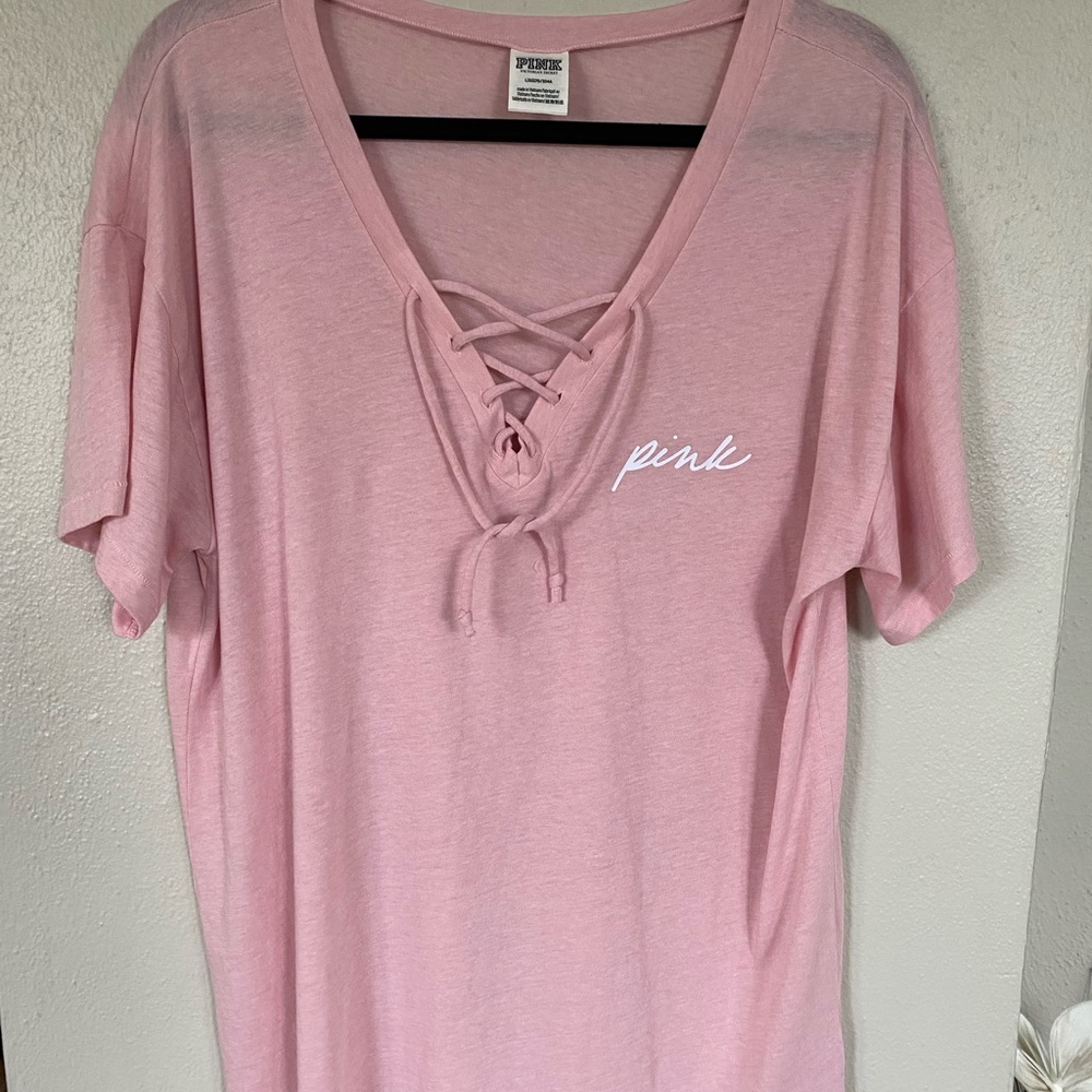 Victoria’s Secret Pink blush lace up top. Like NEW! Sz L